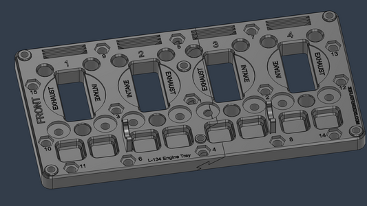 G503 WW2 L-134 Jeep Flathead Engine Disassembly & Valve Organization Tray (GPW / Willys MB + CJ2A, CJ3A)