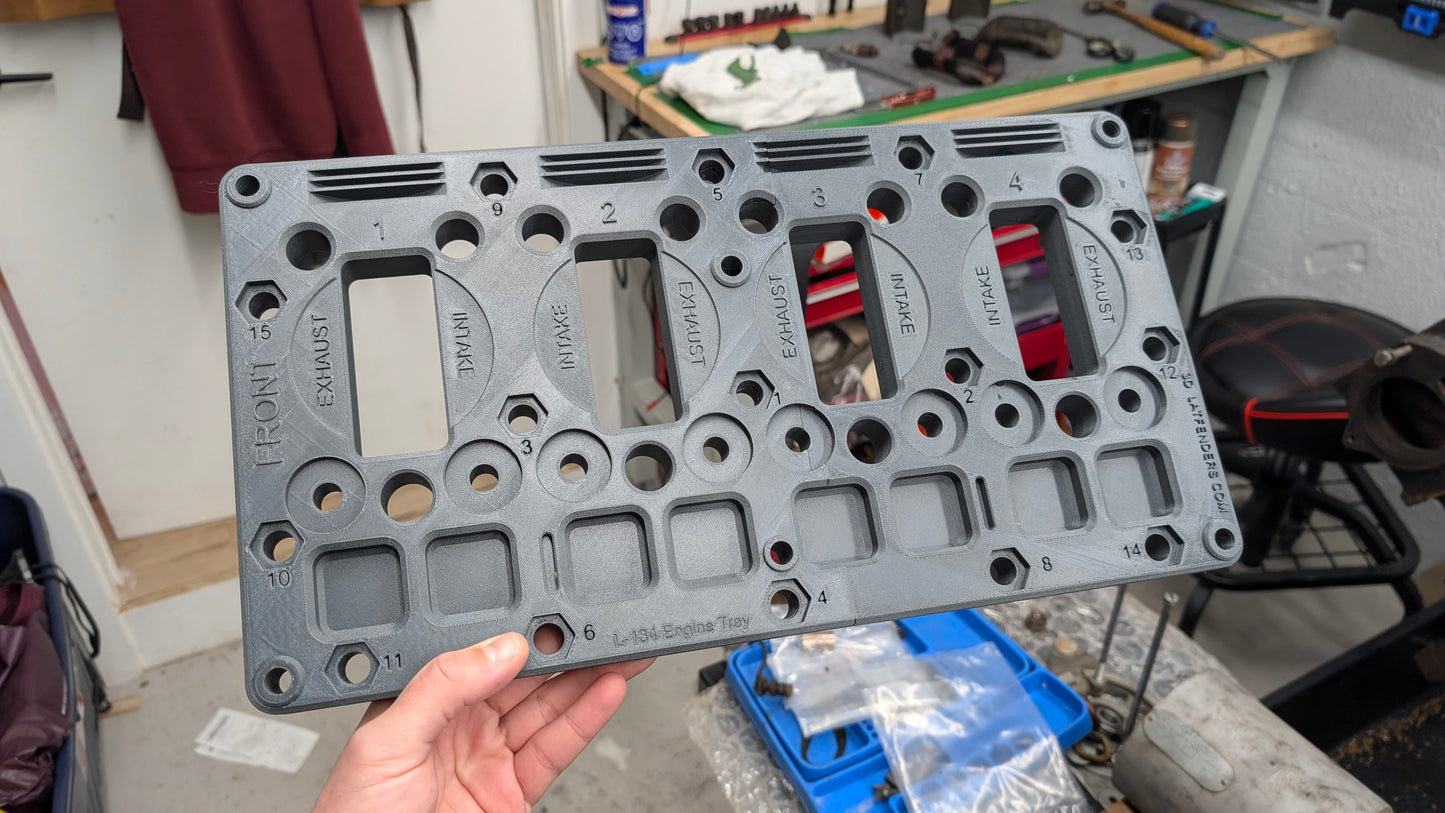 G503 WW2 L-134 Jeep Flathead Engine Disassembly & Valve Organization Tray (GPW / Willys MB + CJ2A, CJ3A)